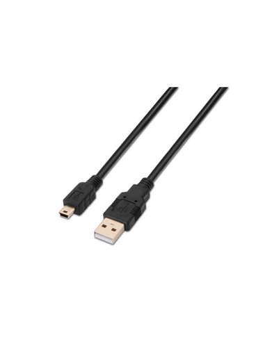 Aisens - Câble USB 2.0 - Type A Mâle vers Mini B Mâle - 3,0m - Couleur Noir