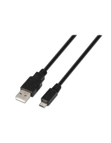 Aisens - Câble USB 2.0 - Type A Mâle vers Micro B Mâle - 1.8m - Couleur Noir