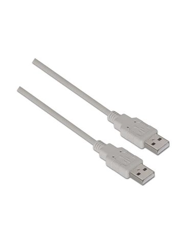 Aisens - Câble USB 2.0 - Type A Mâle vers A Mâle - 2,0m - Couleur Beige