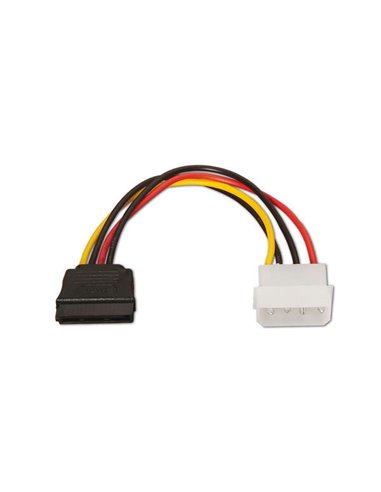 Aisens - Câble d'alimentation SATA - Molex 4pin/M-SATA Femelle - 16cm - 100% Cuivre - Couleur Noir