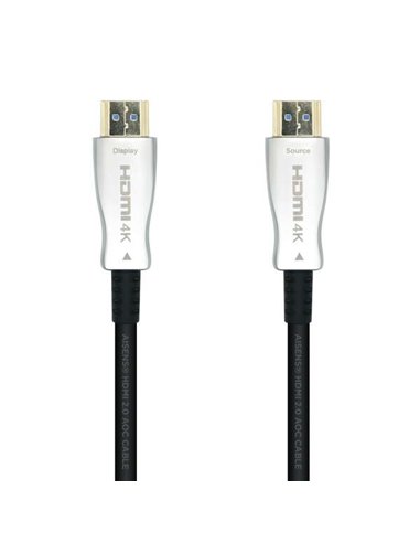 Aisens - Câble HDMI V2.0 AOC (Câble Optique Actif) Premium High Speed/ HEC 4K@60HZ 18GBPS - A/M-A/M - 50m - Couleur Noir