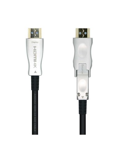 Aisens - Câble HDMI V2.0 AOC (Câble Optique Actif) Détachable Premium Haute Vitesse / HEC 4K@60Hz 4:4:4 18Gbps - A/M-D/A/M - 50m