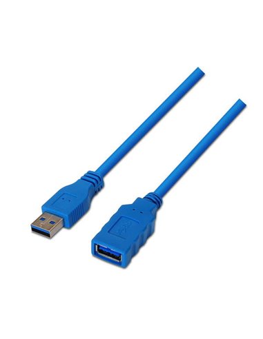 Aisens - Câble d'extension USB 3.0 - Type A Mâle vers A Femelle - 2,0 m - Couleur Bleu