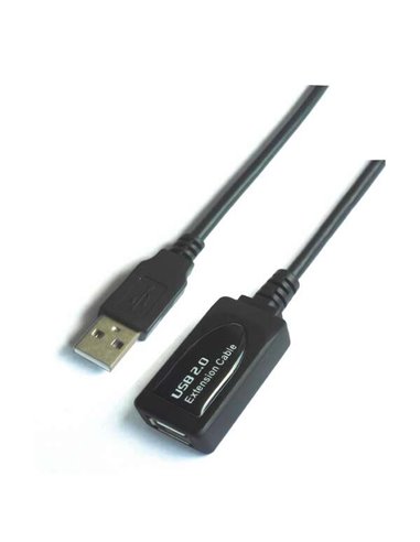 Aisens - Câble d'extension USB 2.0 avec amplificateur - Type A Mâle vers Type A Femelle - 5,0 m - Couleur Noir