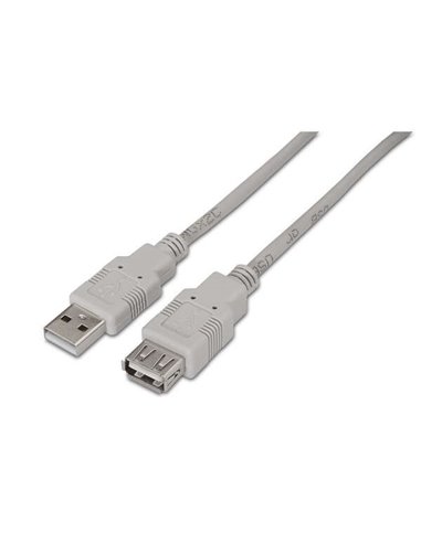 Aisens - Câble d'extension USB 2.0 - Type A Mâle vers Type A Femelle - 3,0 m - Couleur Beige