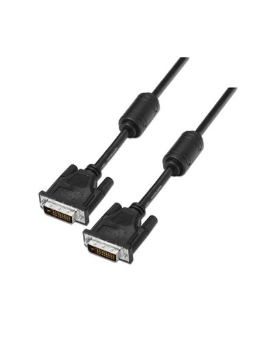 Aisens - Câble DVI Dual Link 24+1 avec Ferrite - DVI-D Mâle vers DVI-D Mâle - 1,8m - (2560 x 1600) - Couleur Noir