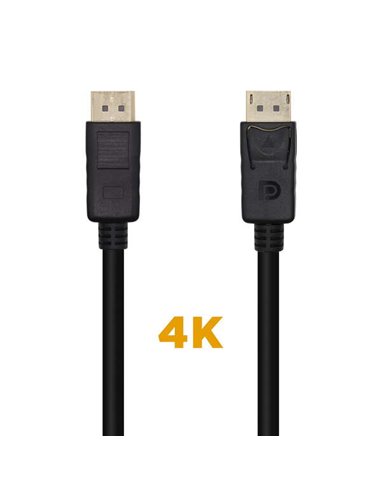 Aisens - Câble Displayport V1.2 4K@60Hz - DP/M-DP/M - 1.0m - Noir