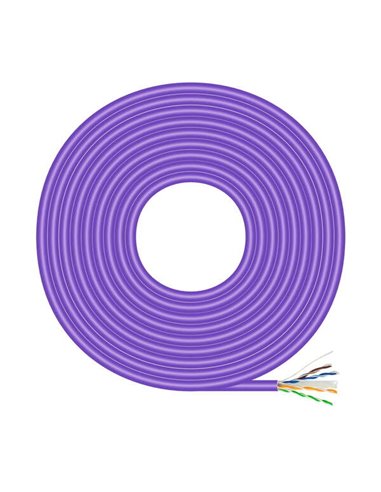 Aisens - Câble réseau RJ45LSZH Cat.6 UTP Rigide AWG23 CCA (Alliage) - 500m - Couleur Violet