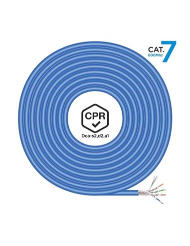 Aisens - Câble Réseau RJ45 LSZH CPR Dca CAT.7 600 MHZ S/FTP AWG23 - 500M - Couleur Bleu