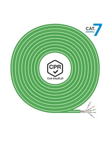 Aisens - Câble Réseau RJ45 LSZH CPR Cca CAT.7 600 MHZ S/FTP AWG23 - 500M - Couleur Vert