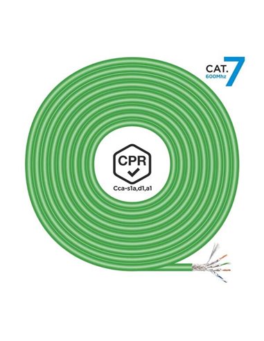 Aisens - Câble Réseau RJ45 LSZH CPR Cca CAT.7 600 MHZ S/FTP AWG23 - 305M - Couleur Vert