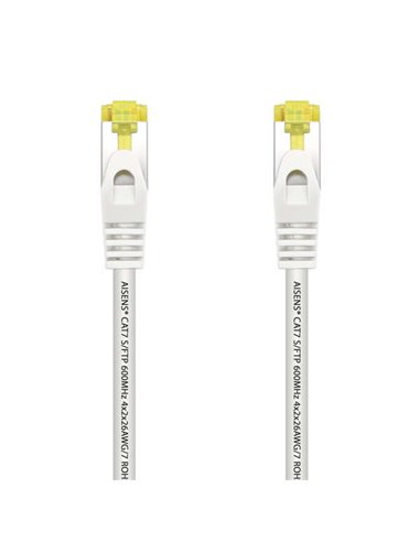 Aisens - Câble réseau Patch Cord RJ45 LSZH Cat.7 600 MHz S/FTP PIMF AWG26 - 25 cm - Couleur Blanc