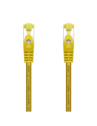 Aisens - Câble réseau Patch Cord RJ45 LSZH Cat.7 600 MHz S/FTP PIMF AWG26 - 25 cm - Couleur jaune