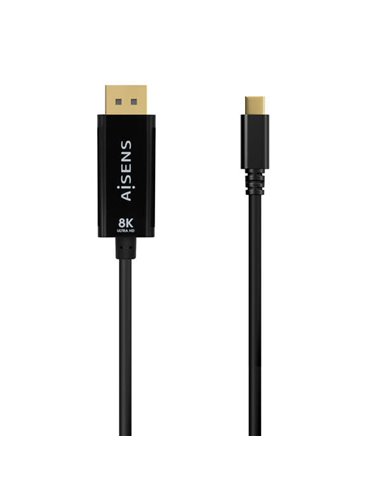 Aisens - Câble convertisseur USB-C vers Displayport 8K @ 60 Hz - USB-C/M-DP/M - 0,8 m - Noir