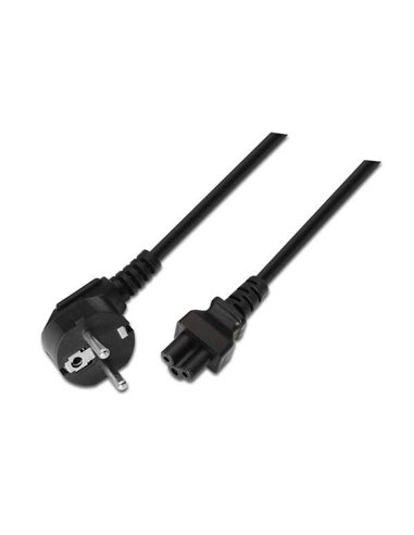 Aisens - Câble d'alimentation Trebol - CEE7 Coudé/M-C5/H - 1,5m - 100% Cuivre pur AWG18 - Couleur Noir