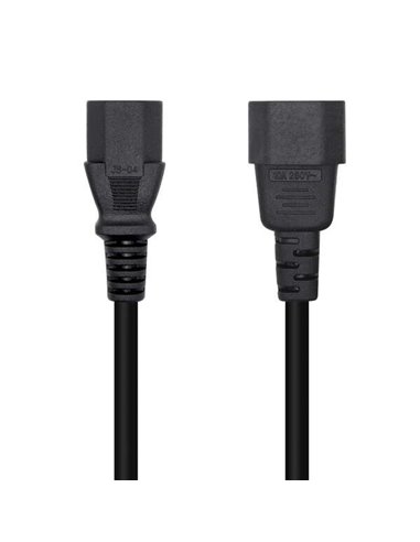 Aisens - Câble d'alimentation CPU - C13/H-C14/M - 3,0 m - 100 % cuivre pur AWG18 - Couleur noire