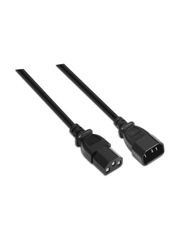 Aisens - Câble d'alimentation CPU - C13/H-C14/M - 1,5 m - 100% Cuivre pur AWG18 - Couleur Noir