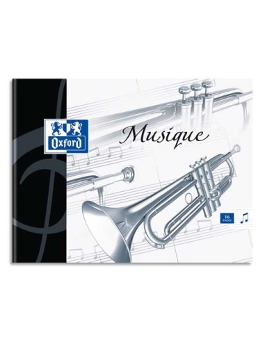 Cahier de musique 24 pages Seyès+24 pages portées 17x22. Couverture carte