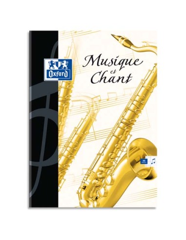 Cahier de musique 24 pages Seyès+24 pages portées 21x29.7. Couverture carte