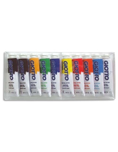 Boite rigide packebordable de 10 tubes 10ml de gouache. coloris assortis