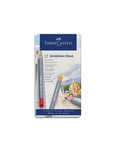 FABER CASTELL Etui de 12 crayons de couleur GOLDFABER aquarellables. Coloris assortis