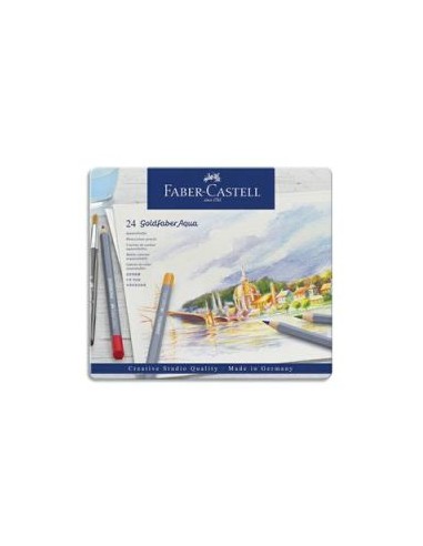 FABER CASTELL Etui de 24 crayons de couleur GOLDFABER aquarellables. Coloris assortis