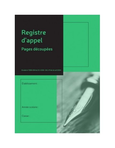 Registre d'appel journalier pages découpées. 40 noms, du 1er Août au 31 Juillet