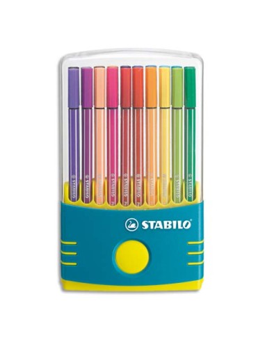 STABILO Etui plastique refermable"ColorParade" turquoise 20 feutres PEN68. Pointe moyenne assortis