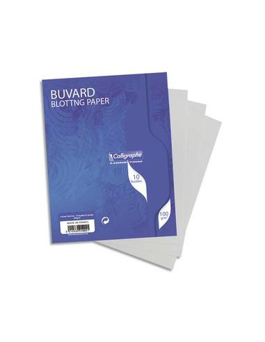 Sachet de 10 buvards 16x21 cm 100g blanc