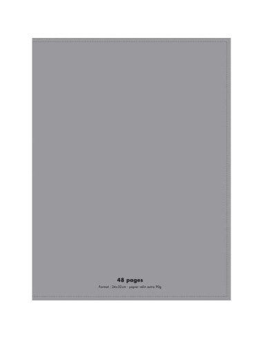 1ER CAH 90G 24X32 48P SEY COUV PP GRIS