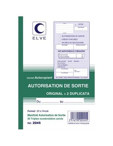 ELV CARN AUTO SORTIE ATCP 50/3 2245