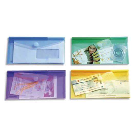 Sachet de 5 pochettes-enveloppes polypropylène - A4/ Pce
