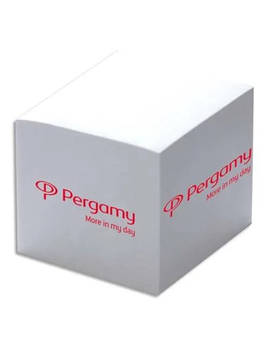 PERGAMY Cube 9 x 9 x 8 cm de 6feuilles papier Blanc