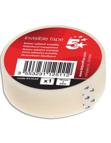 5ET RUBAN ADHESIF INVISIBLE 19X33MM