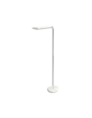 ALBA Lampadaire à Led intégrée Blanc réversible. métal et ABS Hauteur 185 cm. Tête 44x20 cm Socle D31 cm