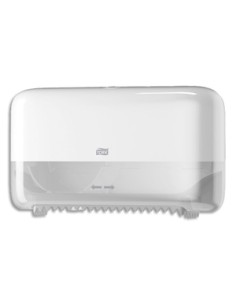 Distributeur double Mid Size de papier toilette en rouleau sans mandrin L36 x H20.7 x P13 cm blanc