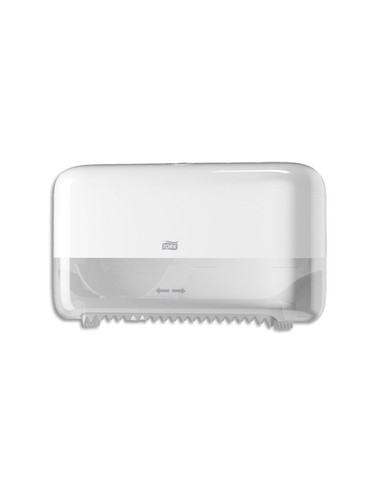 Distributeur double Mid Size de papier toilette en rouleau sans mandrin L36 x H20.7 x P13 cm blanc