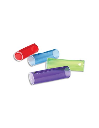 Trousse ronde PROPYGLASS 22 X 7 X 7cm PVC Assortis Transparent rouge. bleu. vert. violet