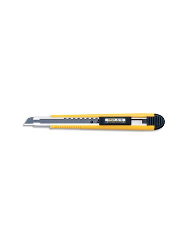 Cutter ambidextre A-5 Jaune noir. verrouillage automatique. lame sécable - Largeur de la lame 9 mm