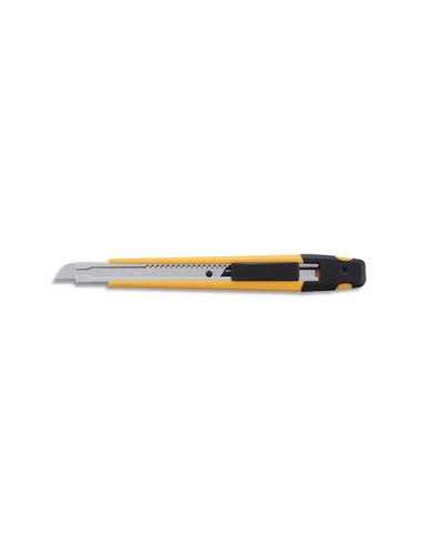 Cutter ambidextre A-1 Jaune noir. poche. lame sécable - Largeur de la lame 9 mm