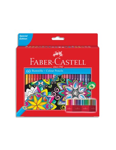 Etui boite château de 60 crayons de couleur