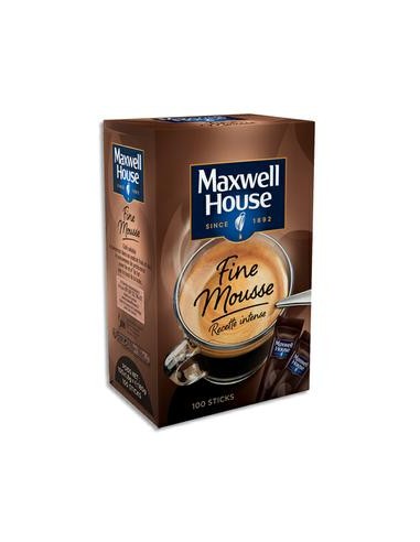 Boîte de 100 Stics de café soluble, fine mousse, emballées individuellement 180g