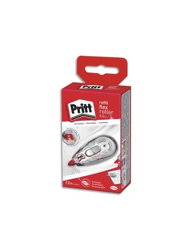 PRITT Roller de correction rechargeable FLEX ROLLER avec recharge 6mm x 12m