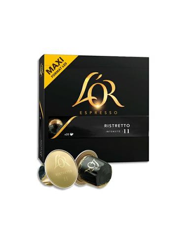 L OR Boîte de 20 dosettes de 104g de café moulu Arabica EspressO Ristretto n°11