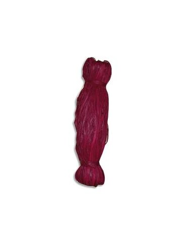 Bobine de 50g de raphia végétal coloris Rouge, longueur non standardisée de 1 à 1,20m