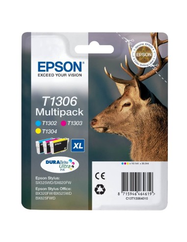 T1306 Pack Cartouches Jet d'Encre Epson Cerf - 3 couleurs