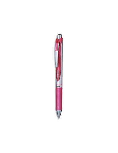 Stylo à bille energel rétractable 0.7mm. Encre à pigment infalsifiable rose.