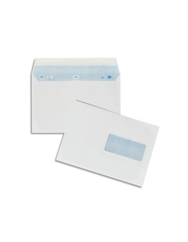 LA COURONNE Boîte de 200 enveloppes blanches auto-adhésives 90g format 162X229mm C5 fenêtre 45x100mm