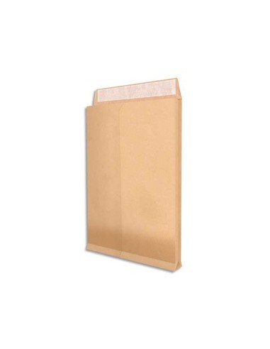 NEUTRE Paquet de 25 pochettes kraft armé brun 120 g, 3 soufflets de 5 cm, C4  229x324 mm