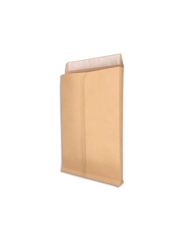 NEUTRE Paquet de 25 pochettes kraft brun 120 g, 3 soufflets de 3 cm, 26  270x365 mm